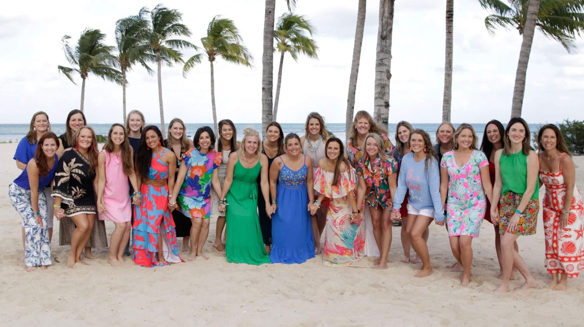 Wellness community of women on the beach